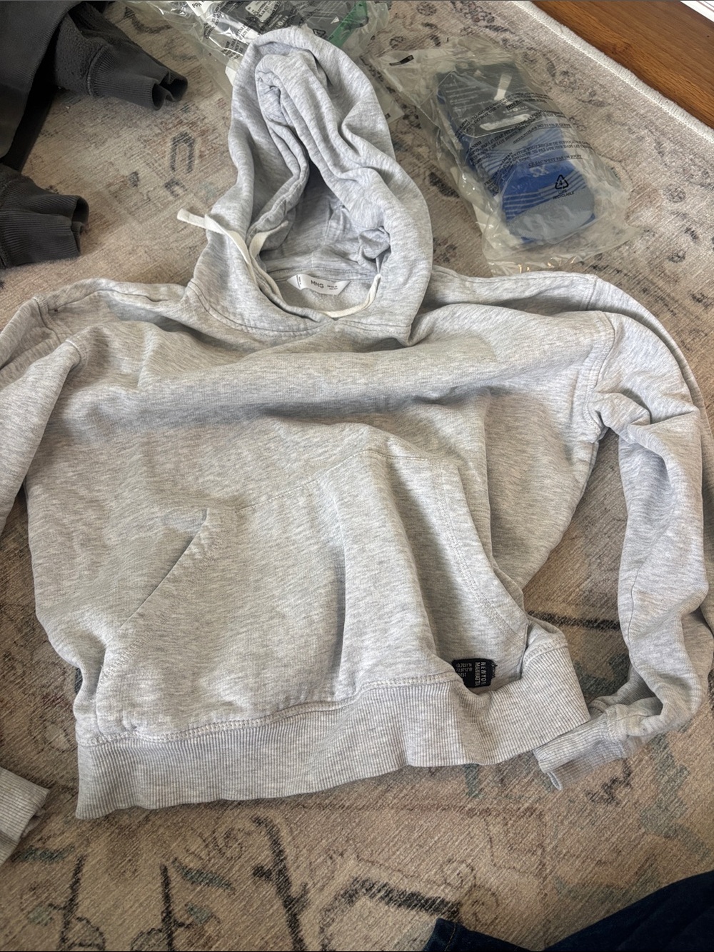 Mango Light Gray Pullover Hoodie